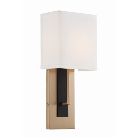 Crystorama Brent 1 Light Vibrant Gold + Black Forged Wall Mount BRE-A3631-VG-BF